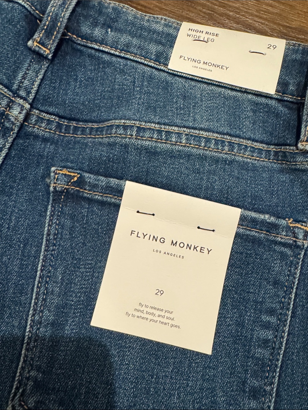 Flying Monkey Wide-Leg Jeans in Blue Denim - Picture 5 of 9